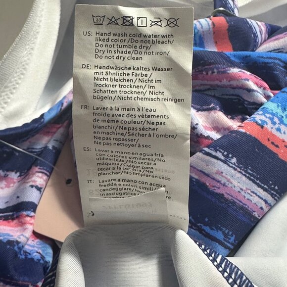 Womens Charmo UPF 50+ Striped Tankini TOP ONLY Sz M Beachy Vacation Tropical NWT - Picture 6 of 9